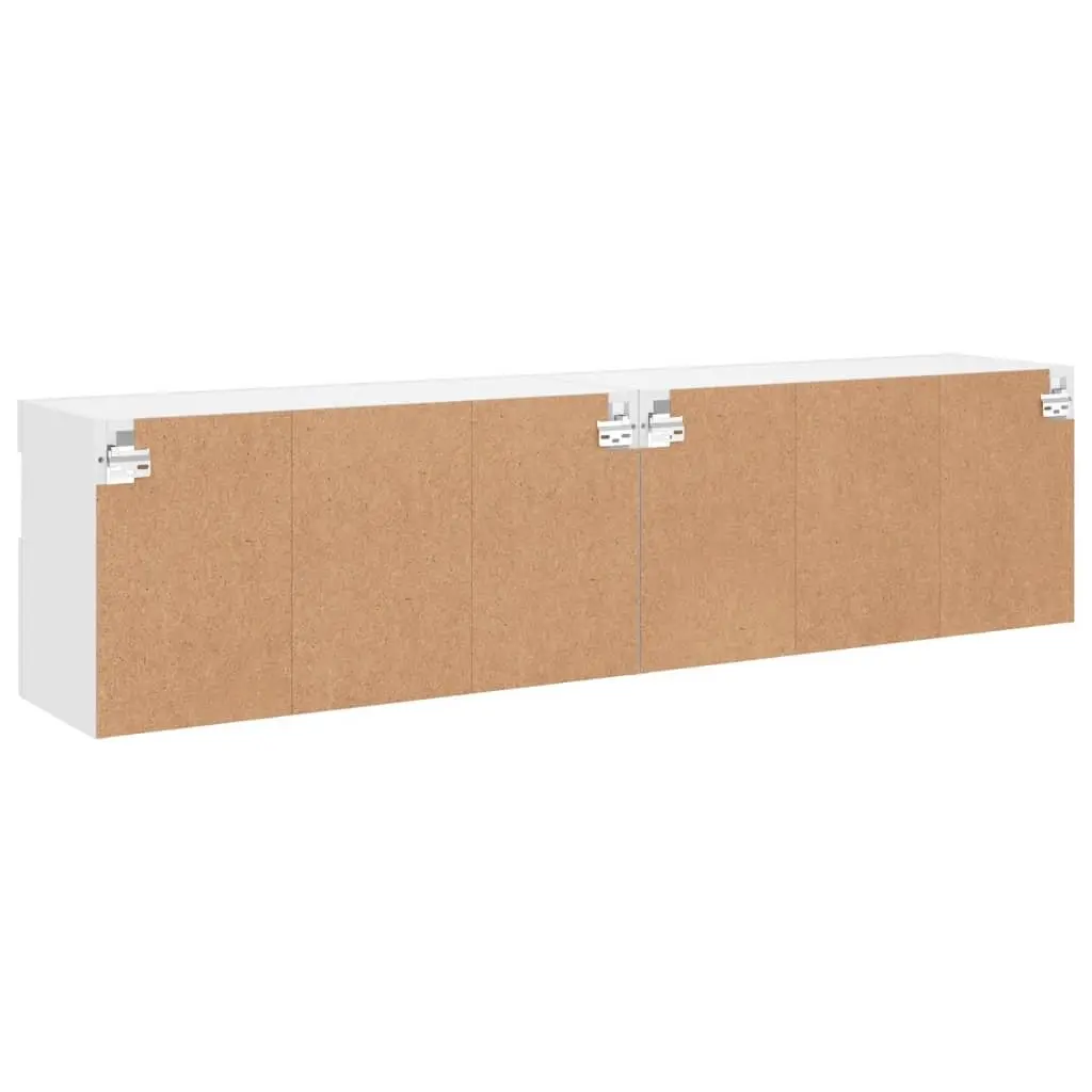 TV Wall Cabinet for Living Room with RGB LED Lights White 80x30x40cm