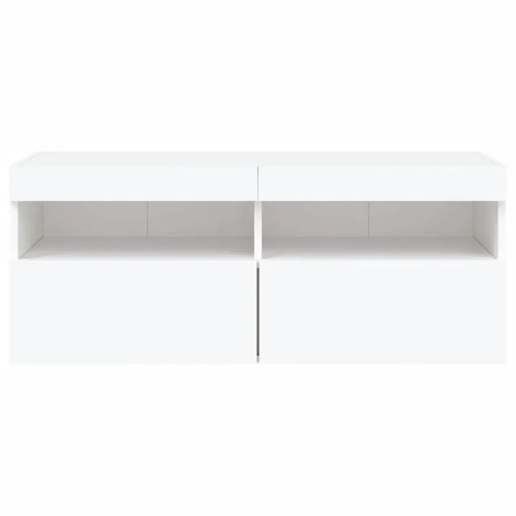White Wall-Mounted TV Storage Unit