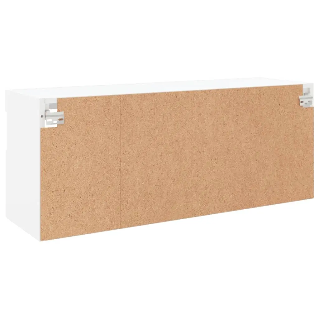 White Wall-Mounted TV Storage Unit