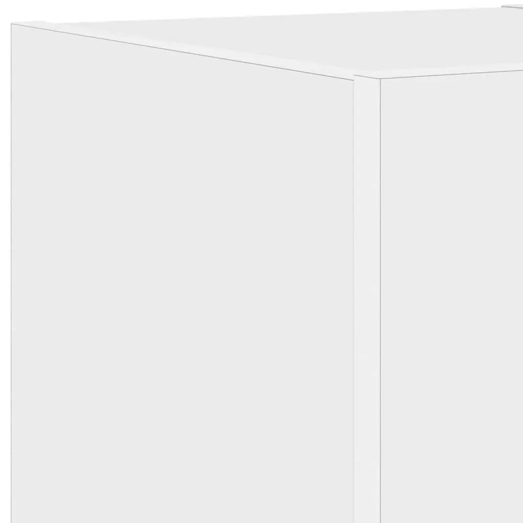 TV Wall Cabinets for Living Room 2 Piece White with RGB LED Lights
