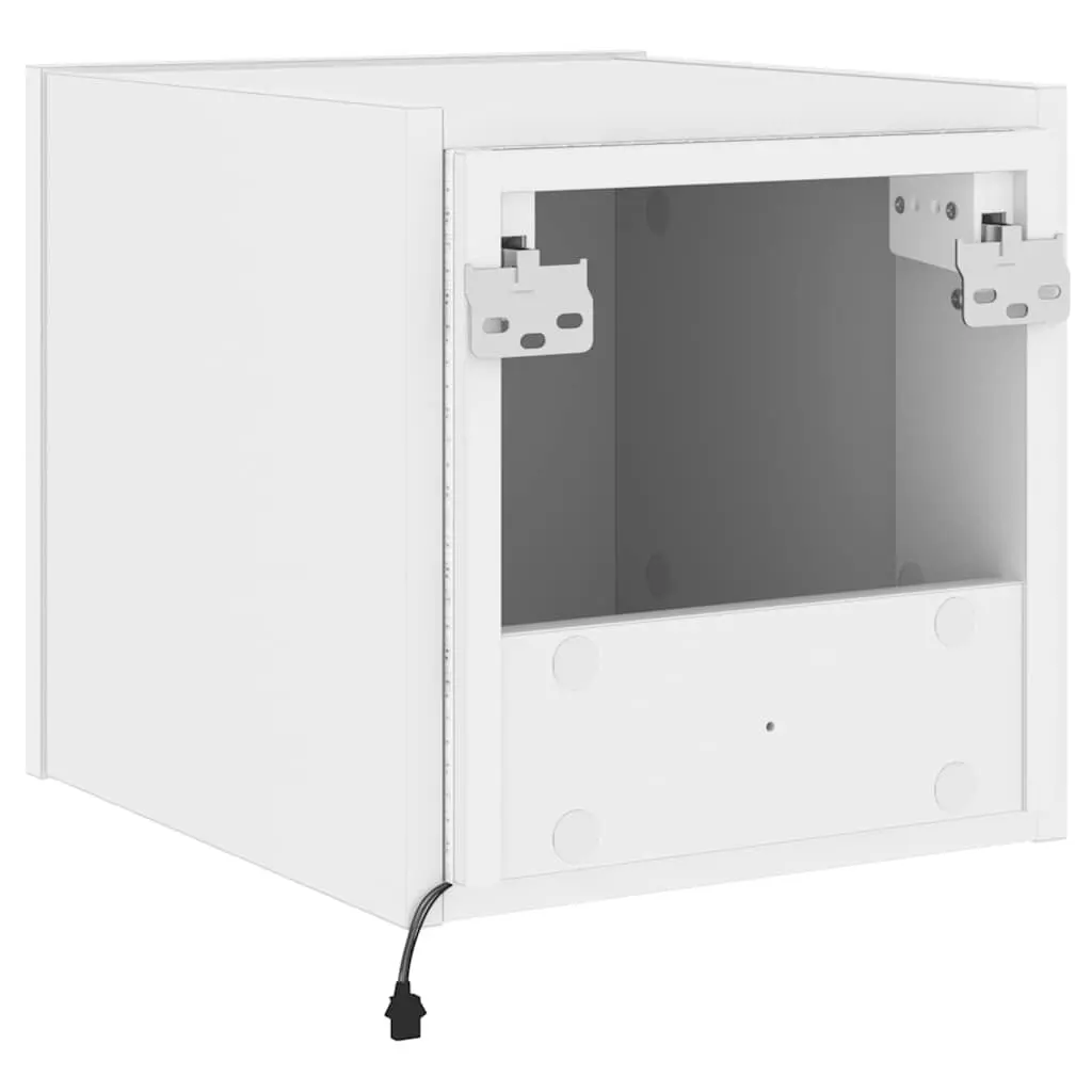 TV Wall Cabinets for Living Room 2 Piece White with RGB LED Lights
