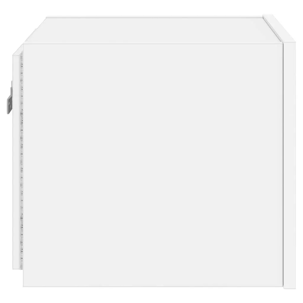 TV Wall Cabinets for Living Room 2 Piece White with RGB LED Lights
