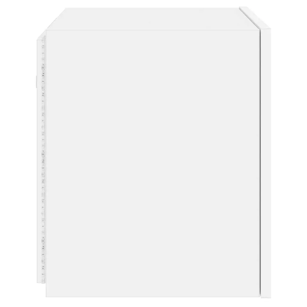 White Floating TV Wall Cabinets Set with LED Lights