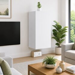 Floating TV Cabinet Dimensions: 40.5 x 35 x 80 cm in White