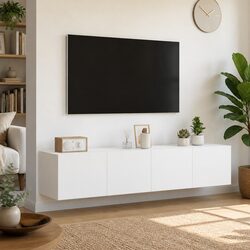 Specifications for TV Wall Cabinet with RGB LED Lights, White 80x35x31cm