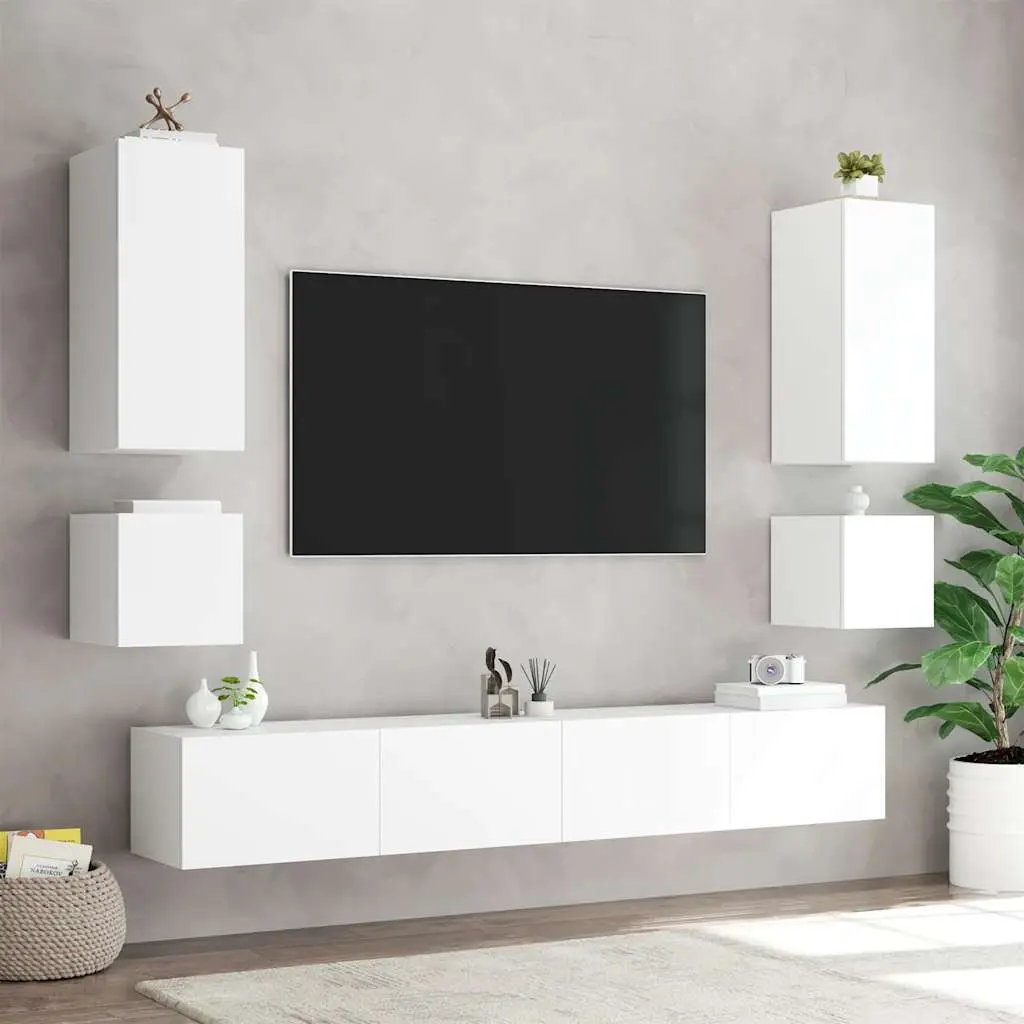 TV Wall Cabinet for Living Room White Wall-Mounted 100 x 35 x 31 cm