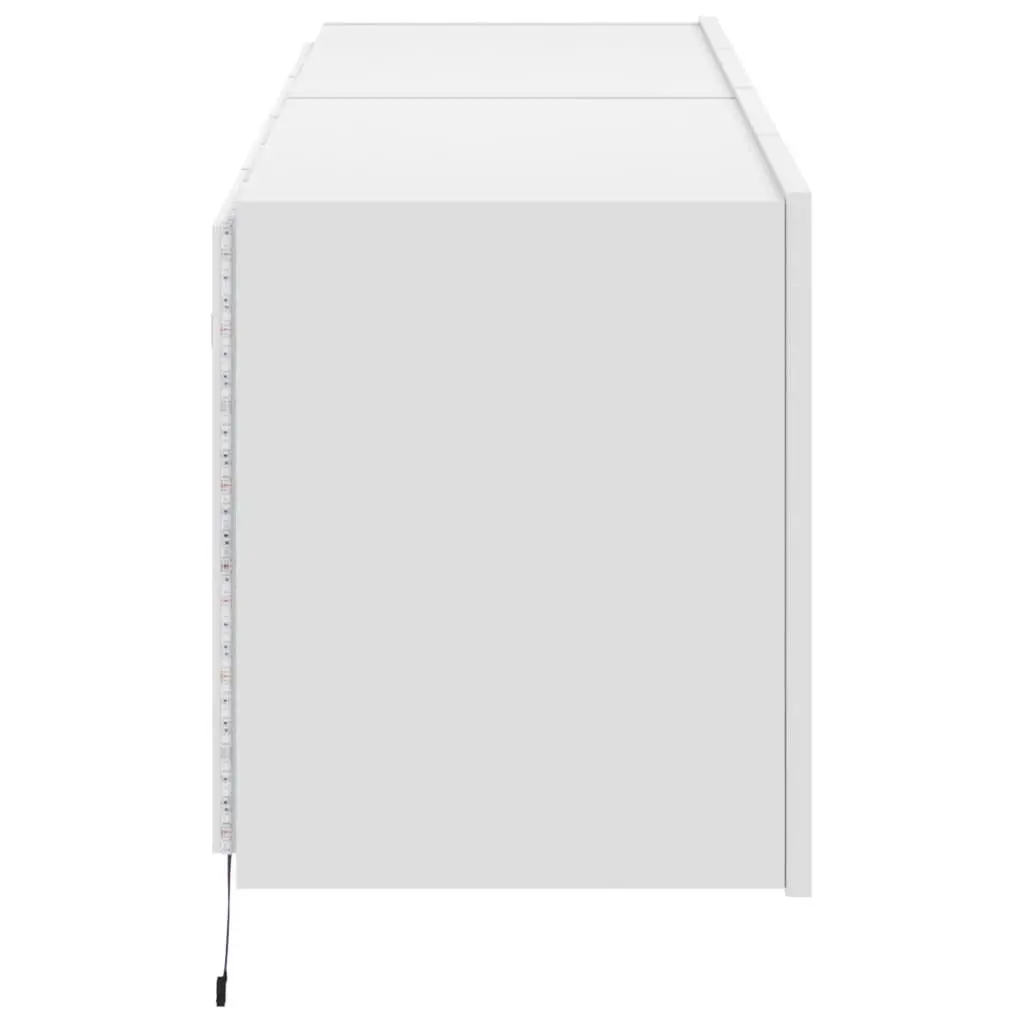 TV Wall Cabinets with RGB LED Lights 2 pcs White Floating Storage Unit