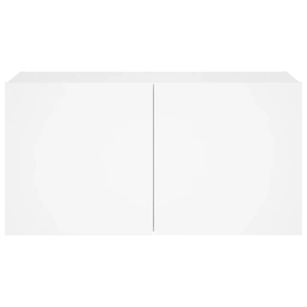 White LED TV Wall Cabinet