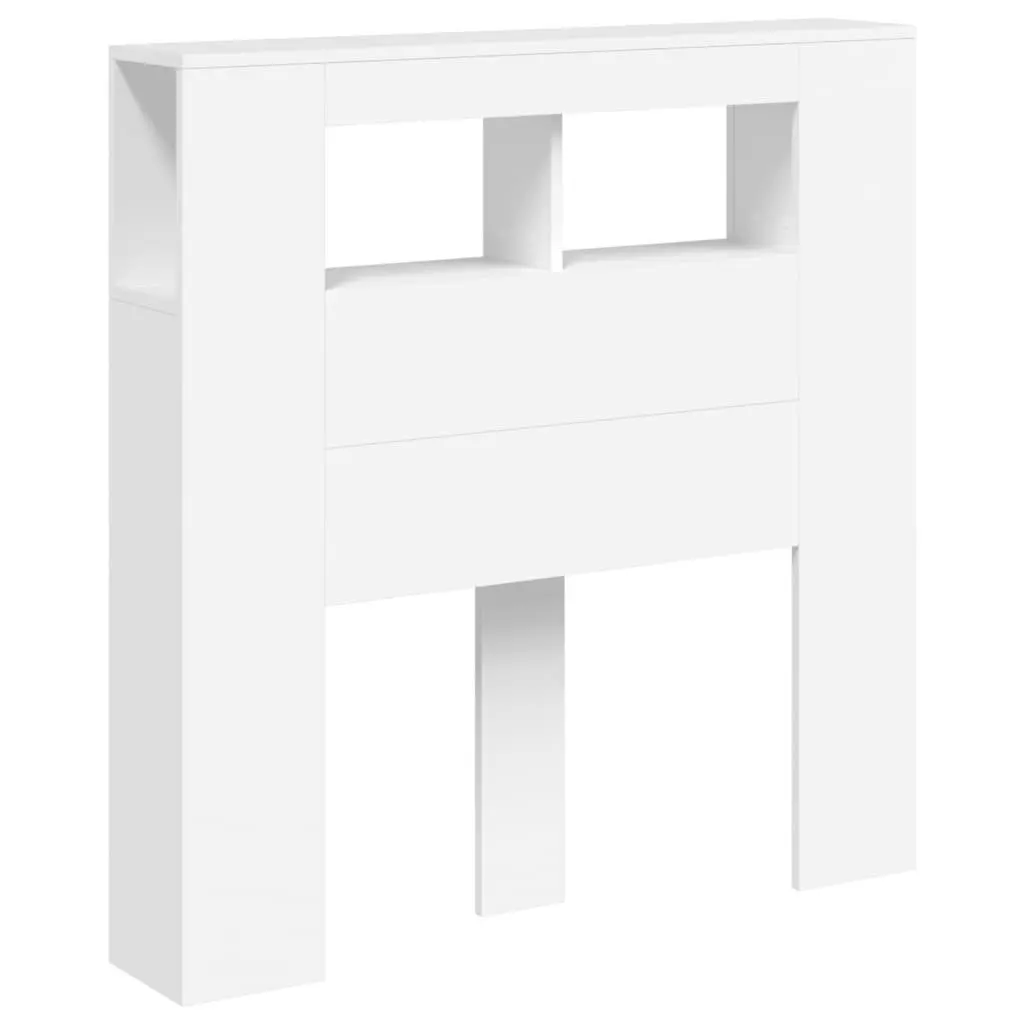 LED Headboard White 100cm Modern Bedroom Engineered Wood RGB Lights Wall Mount