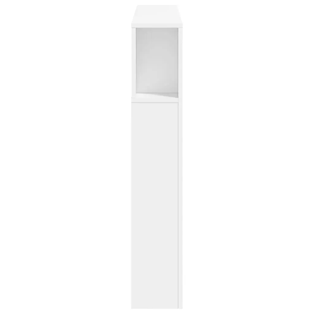 LED Headboard 120cm White Engineered Wood Bedroom Backrest Storage Display