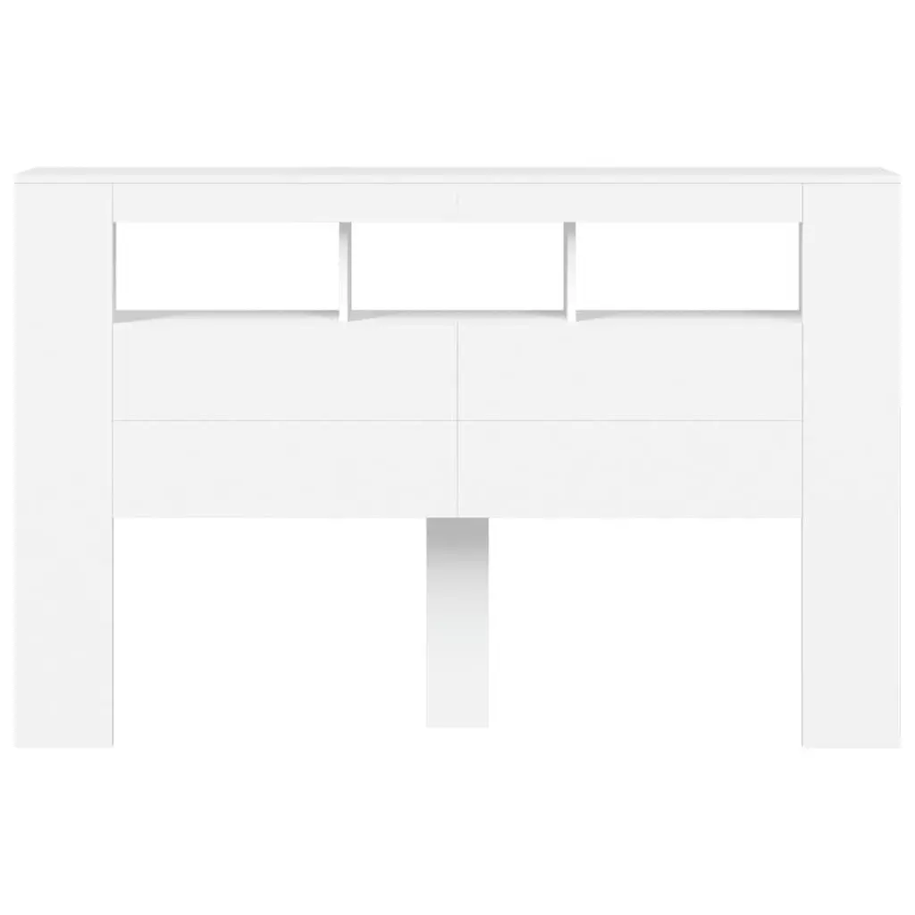 LED Headboard 160cm with Engineered Wood in White