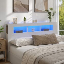 Specification-Rich LED Headboard White 180cm with RGB Lights