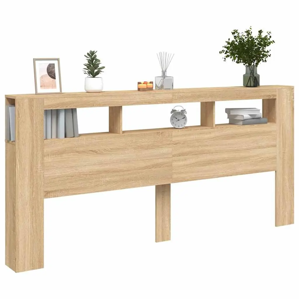 220cm LED Headboard with RGB Lights and Engineered Wood
