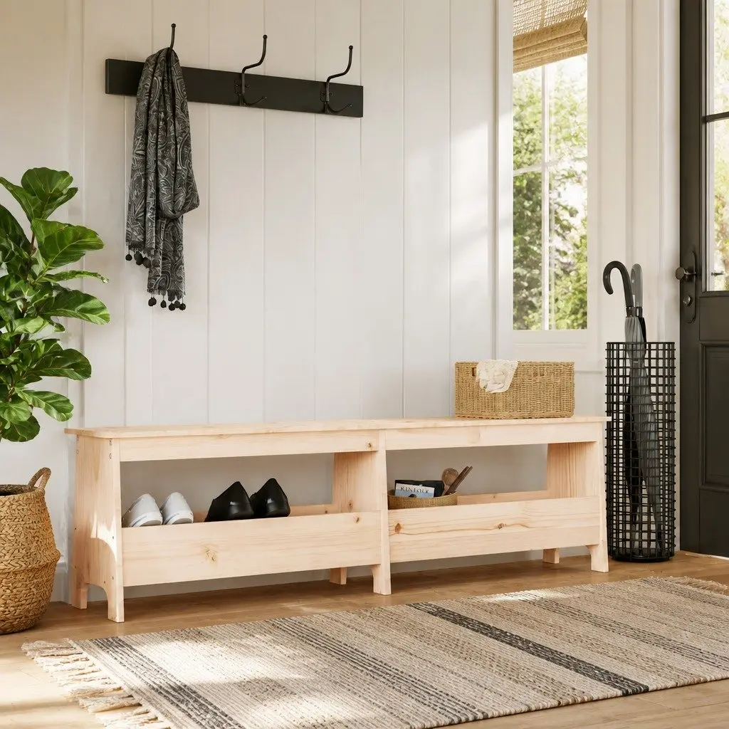 160cm Solid Pine Storage Bench