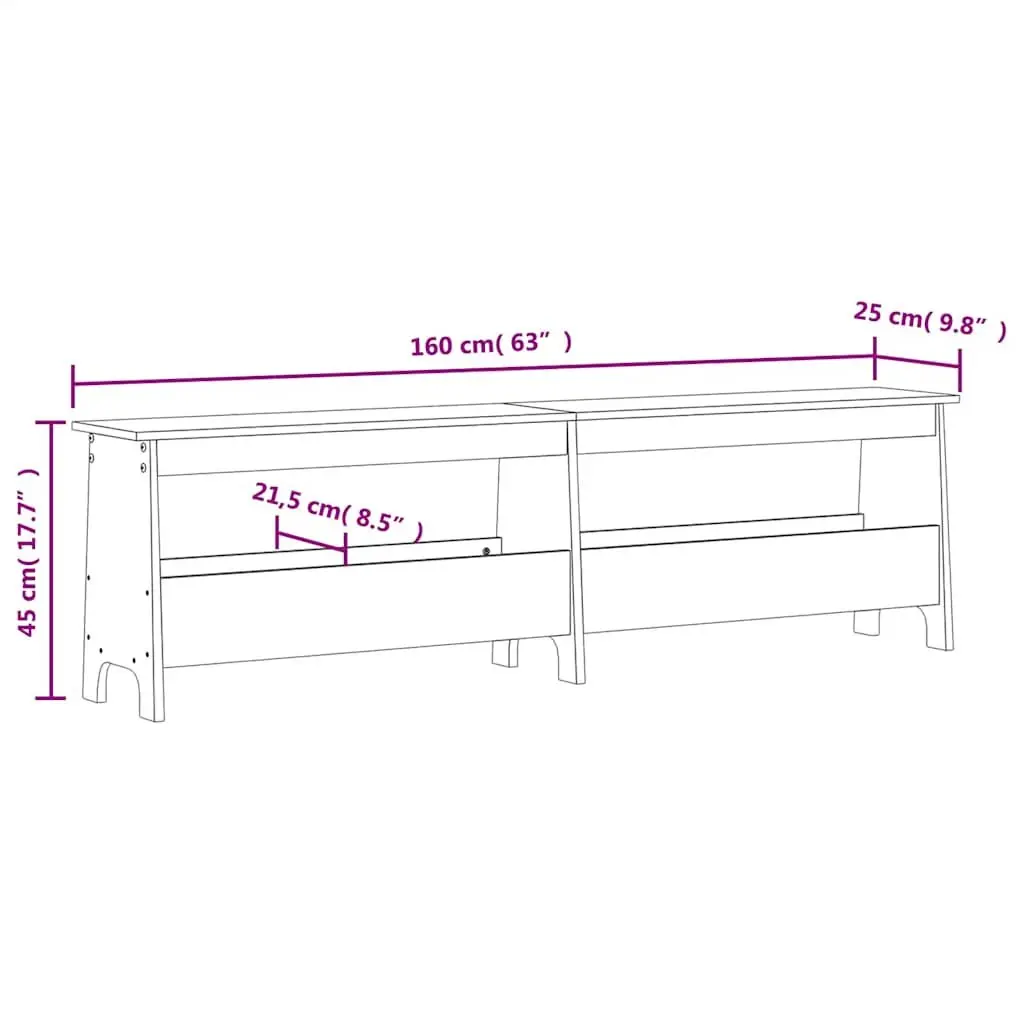 160cm Solid Pine Storage Bench