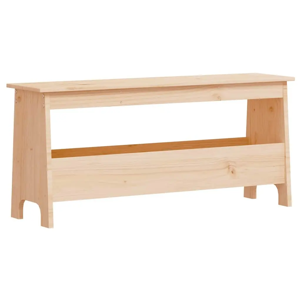 Brown Hall Bench Made of Solid Pine Wood 100x28x45cm