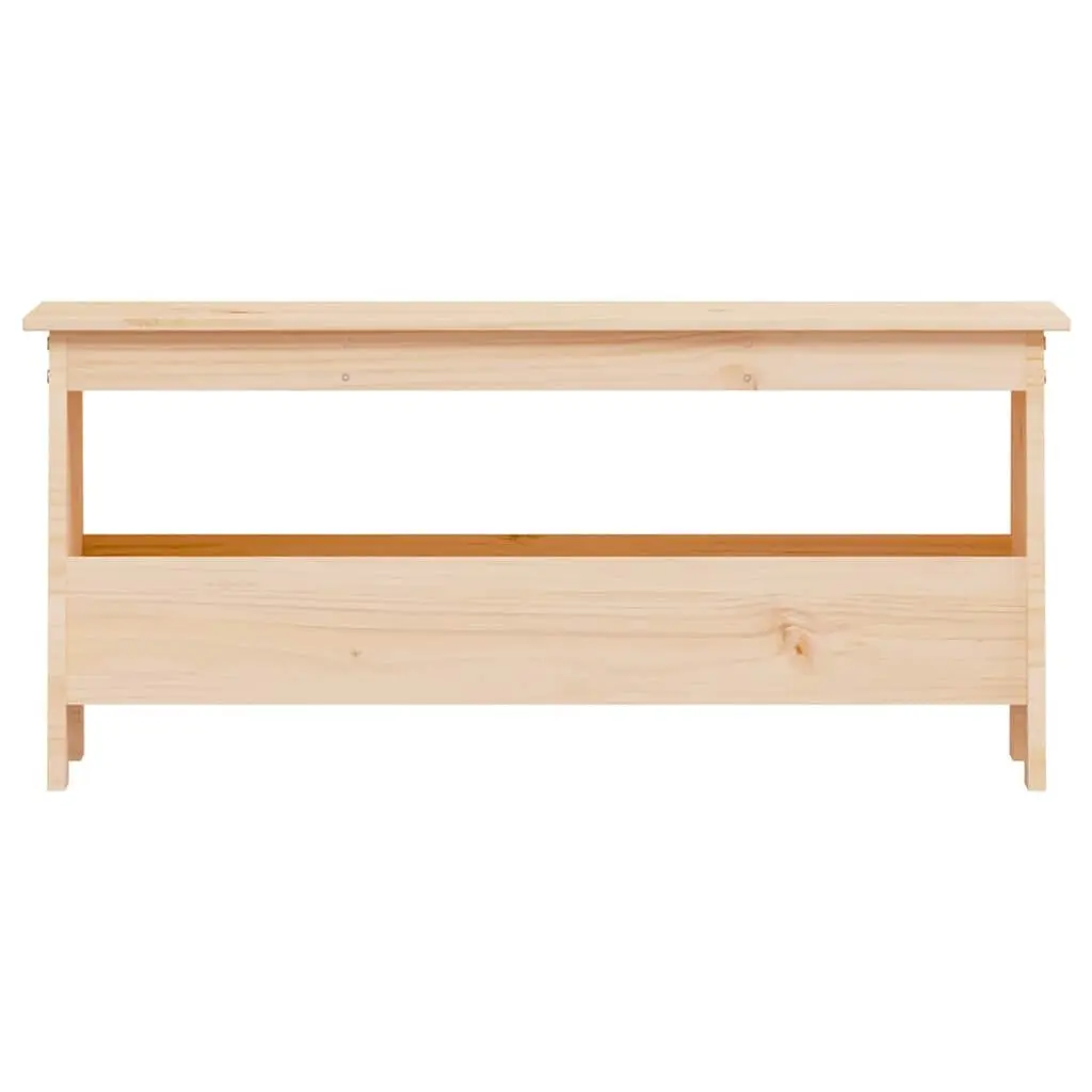 Brown Hall Bench Made of Solid Pine Wood 100x28x45cm
