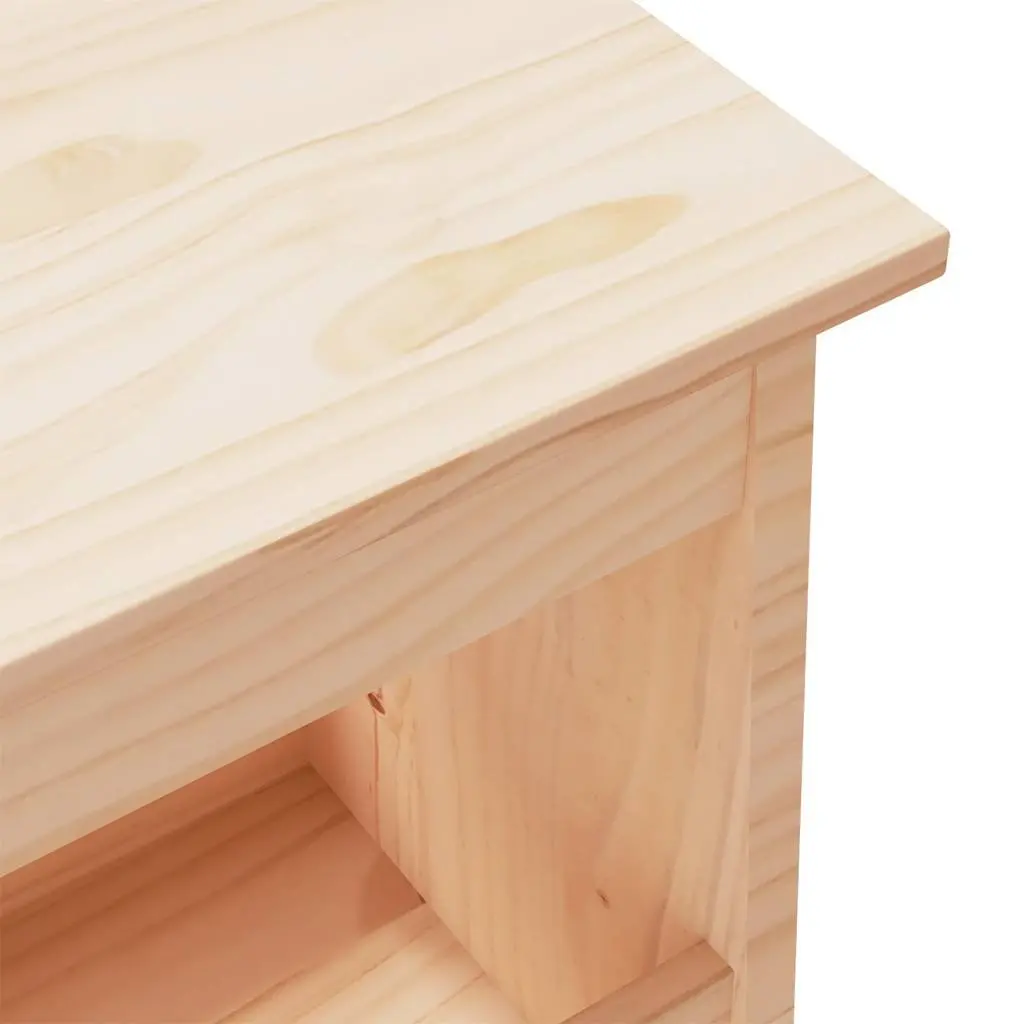 Brown Hall Bench Made of Solid Pine Wood 100x28x45cm