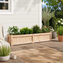 Dimensions: 150x31x31 cm Garden Planter Box in Brown Wood