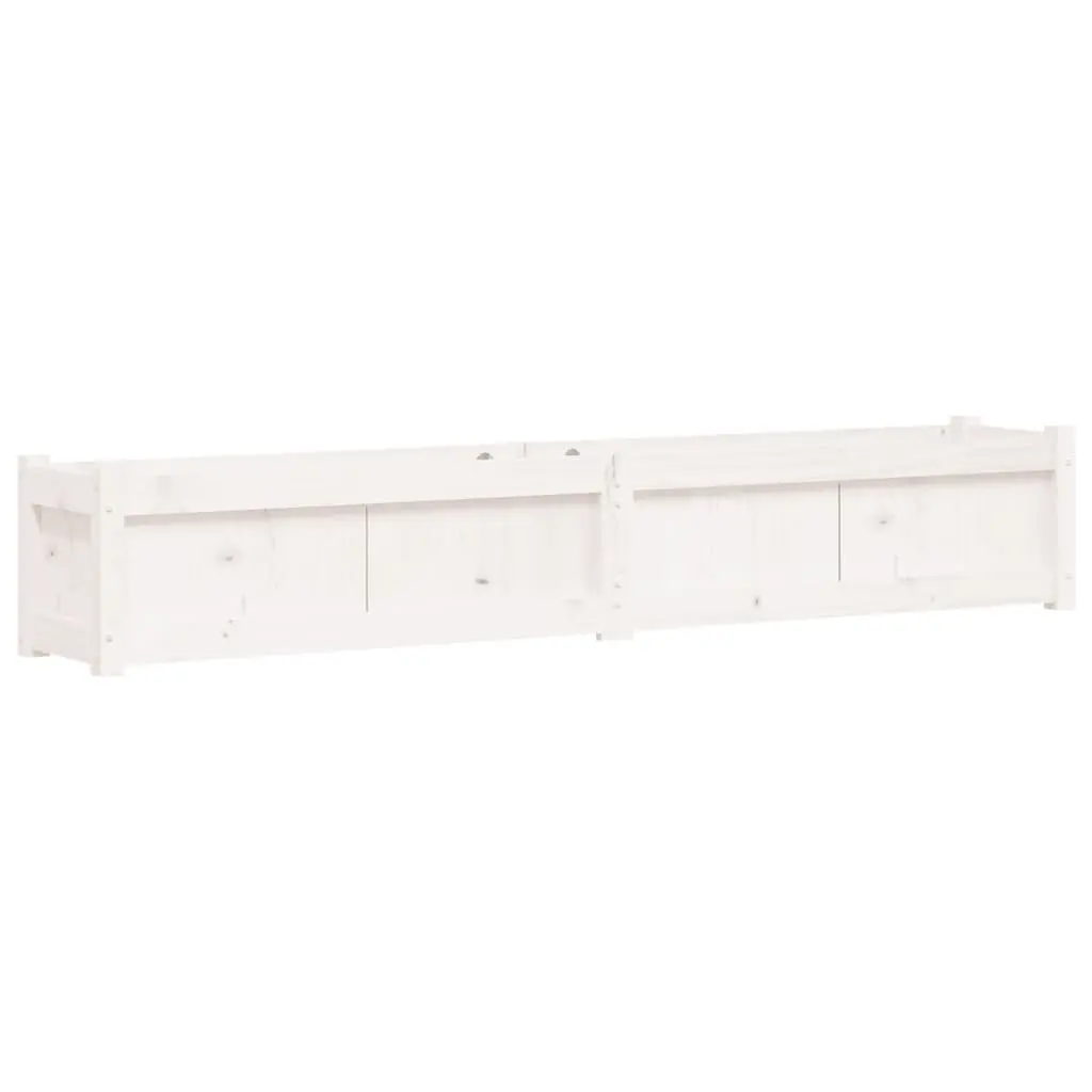 Wooden Garden Planters Outdoor Patio 2 Pieces White Pine Wood