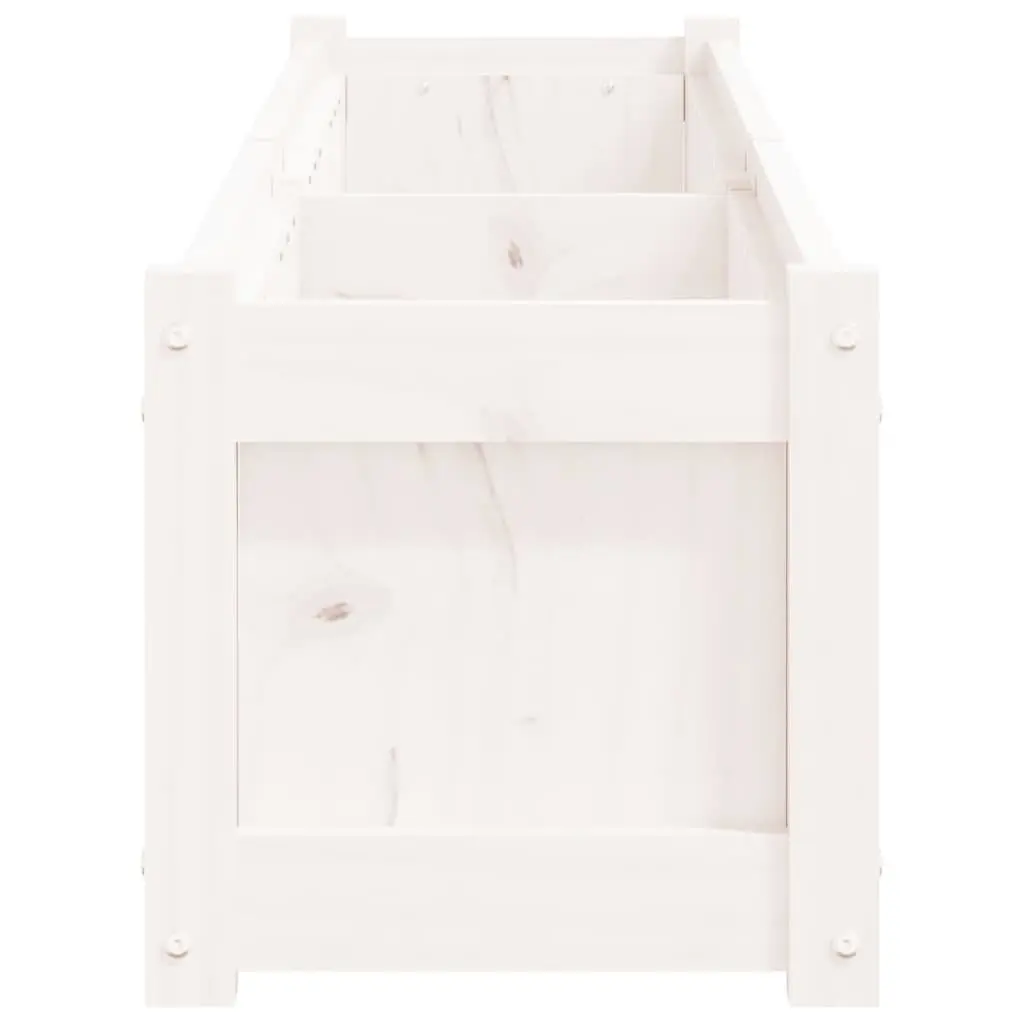 Wooden Garden Planters Outdoor Patio 2 Pieces White Pine Wood