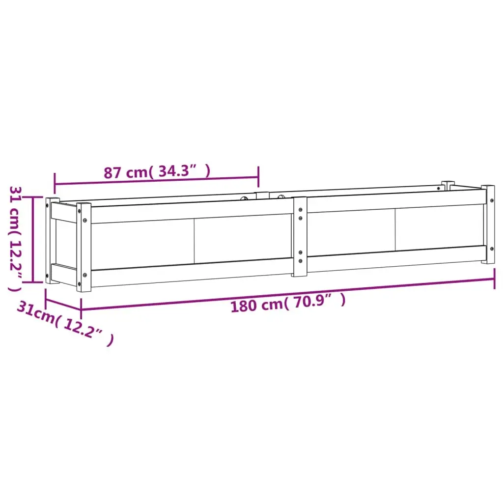 Wooden Garden Planters Outdoor Patio 2 Pieces White Pine Wood