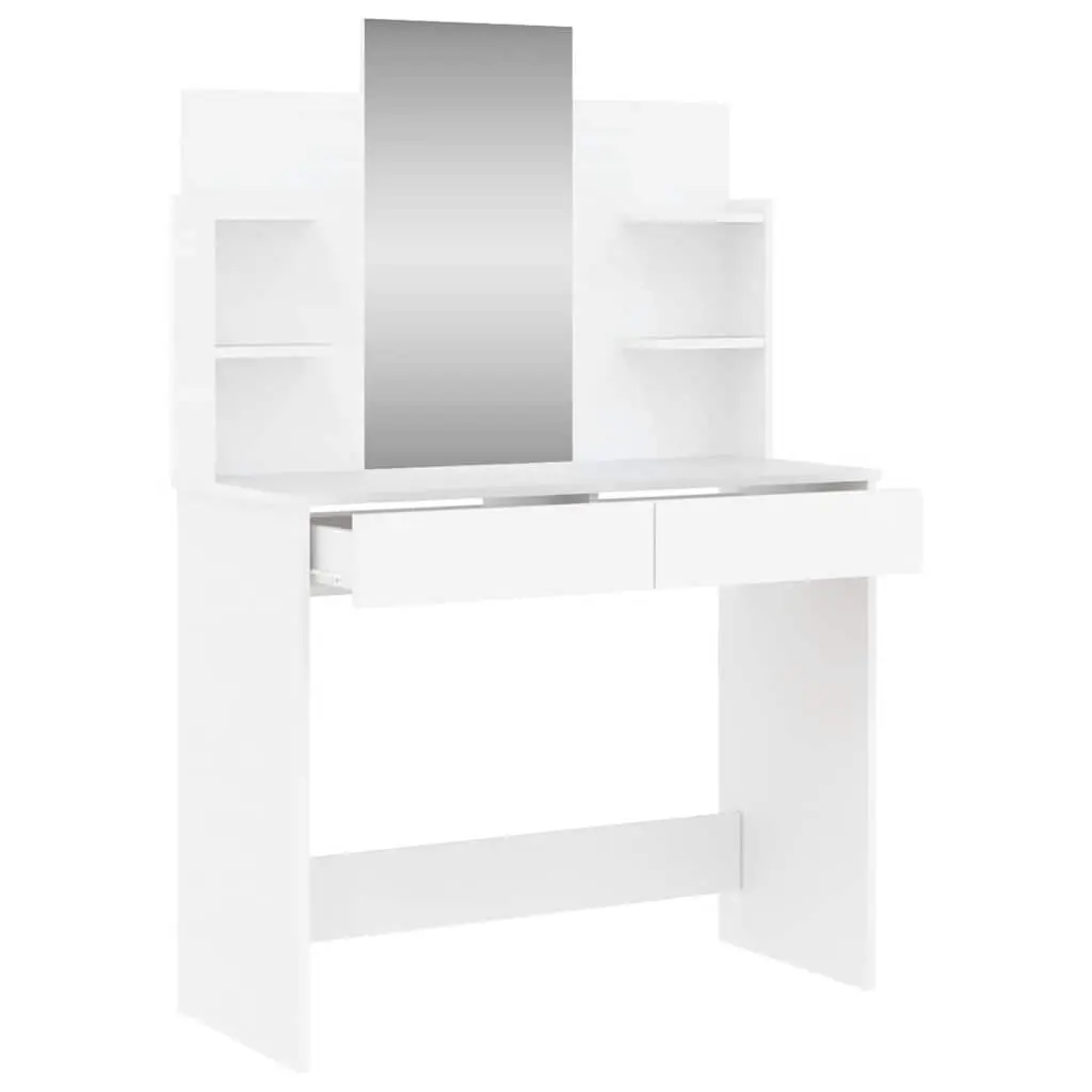 Dressing Table with Mirror White Bedroom Vanity Unit Storage Drawers Shelves