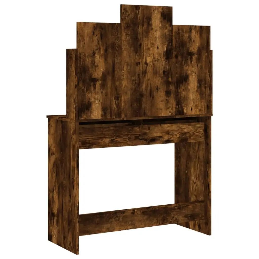 Dressing Table with Mirror for Bedroom Brown Engineered Wood Vanity Unit 96 x 39 x 142 cm