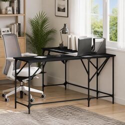 L-Shaped Office Desk: 149 x 149 x 75 cm Black