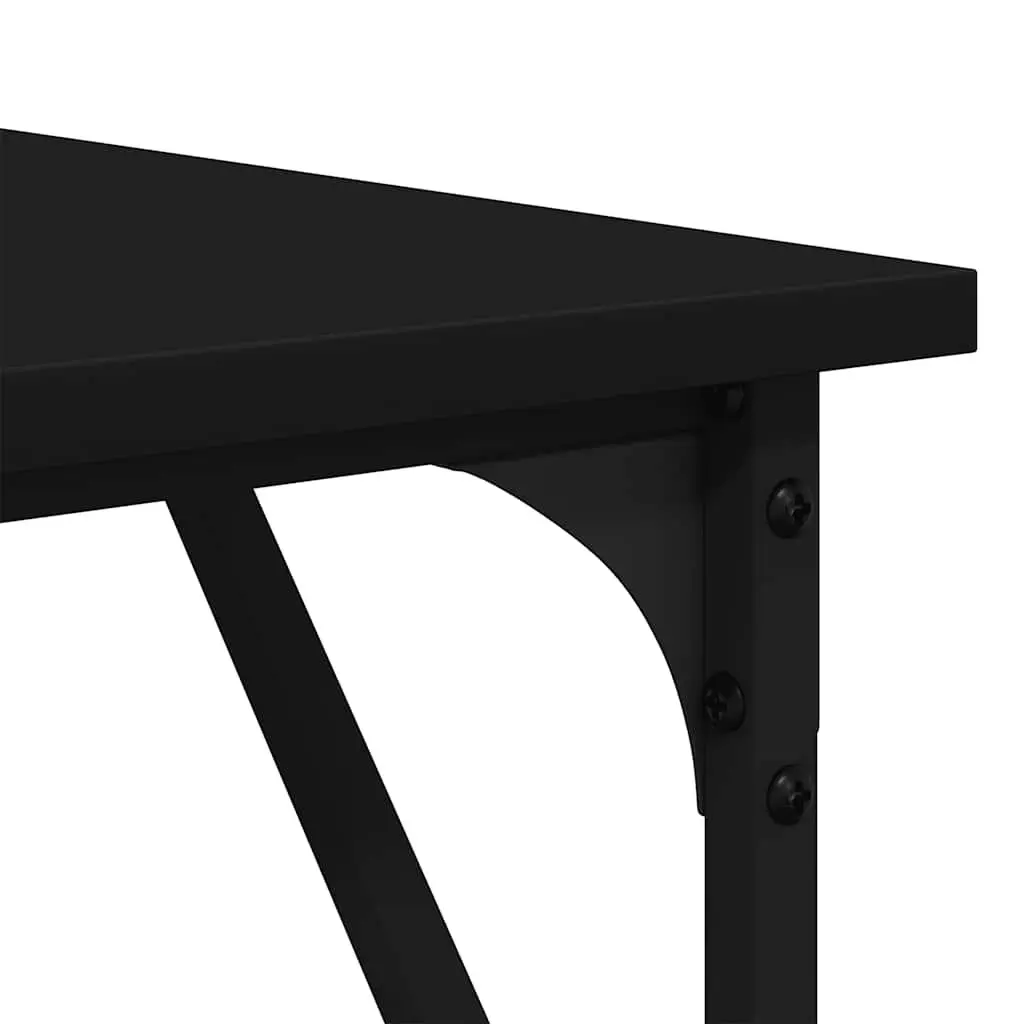 L-Shaped Office Desk Black Computer Workstation Corner Writing Table 149 x 149 x 75 cm