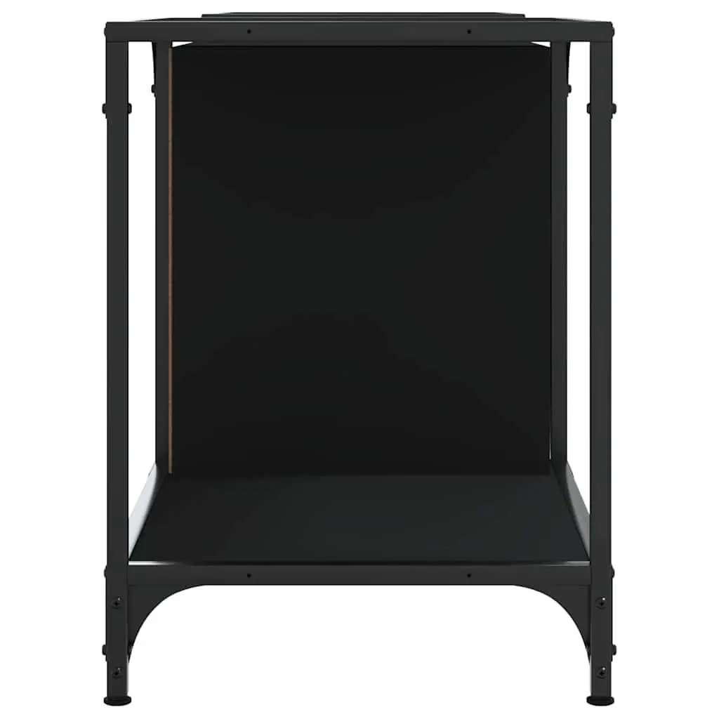 TV Cabinet Black Engineered Wood Media Stand Unit for Living Room 153 x 37 x 50 cm