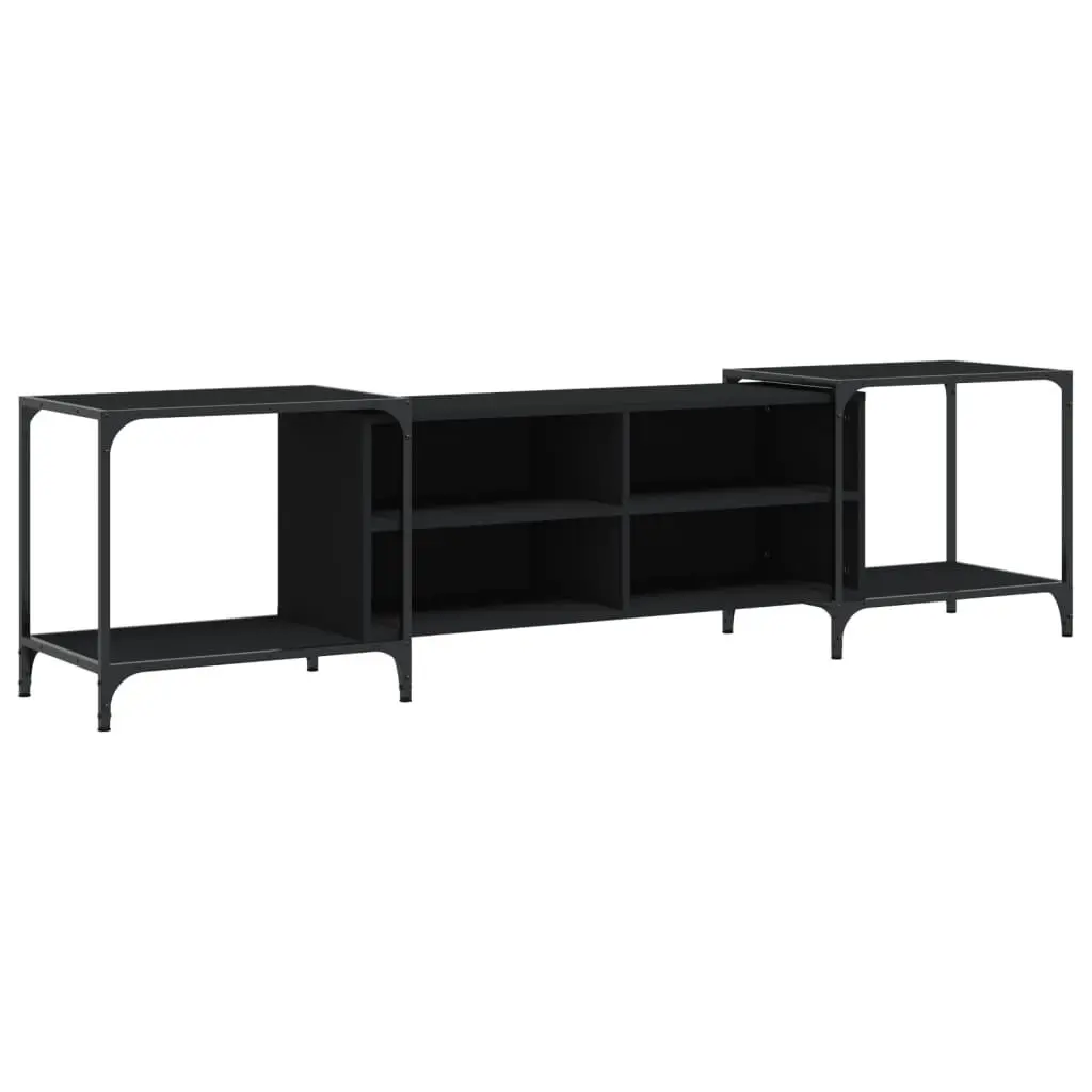 TV Cabinet Black Media Console for Living Room 203x37x50cm