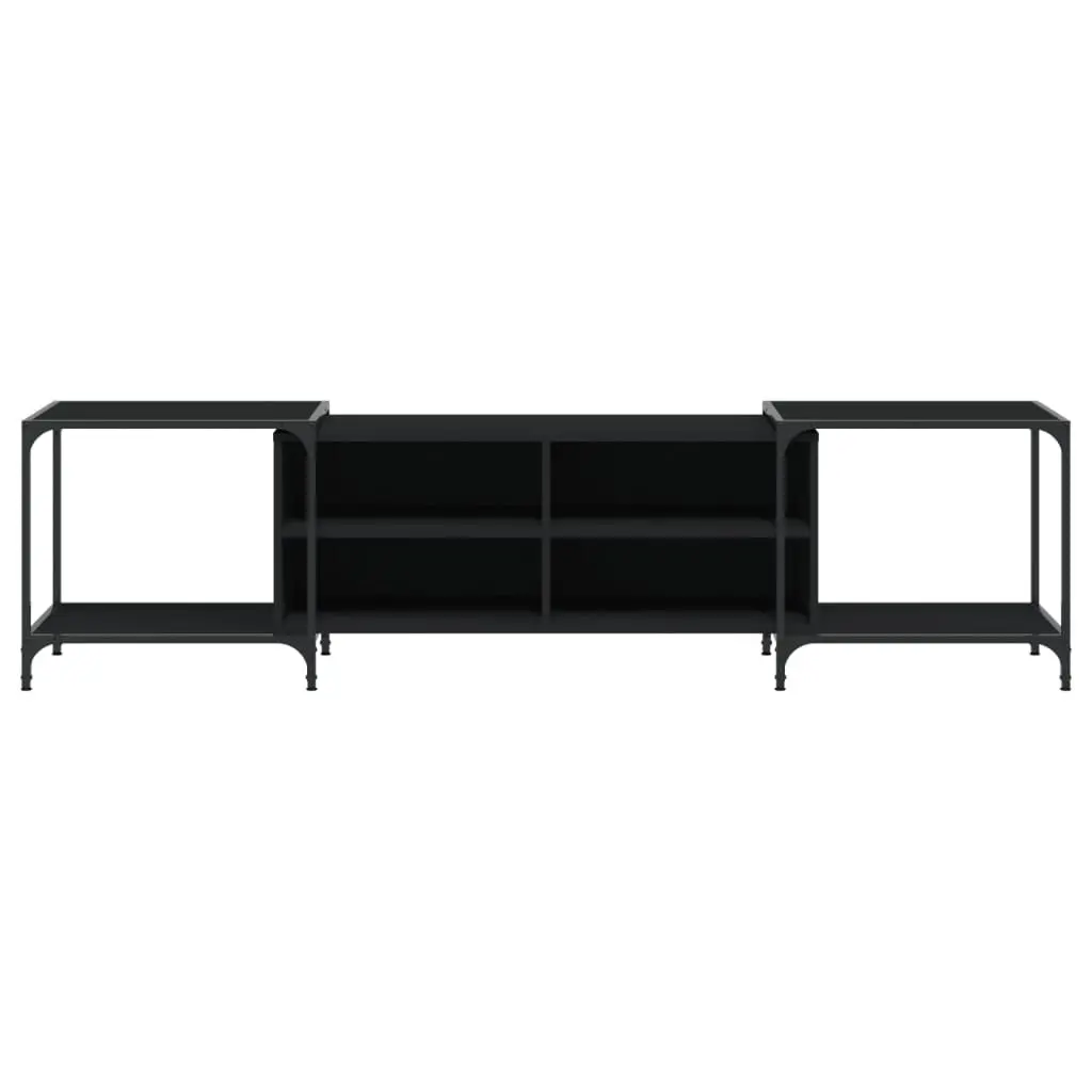 TV Cabinet Black Media Console for Living Room 203x37x50cm