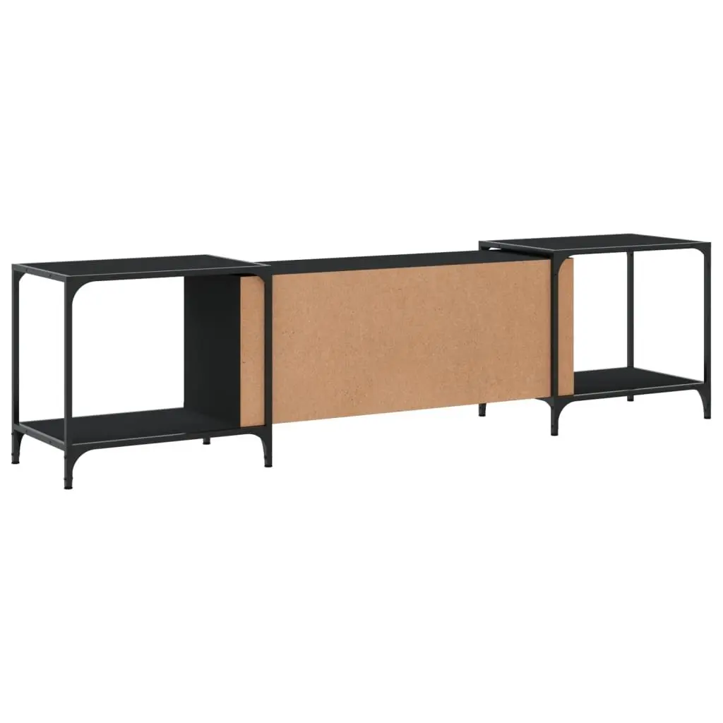 TV Cabinet Black Media Console for Living Room 203x37x50cm