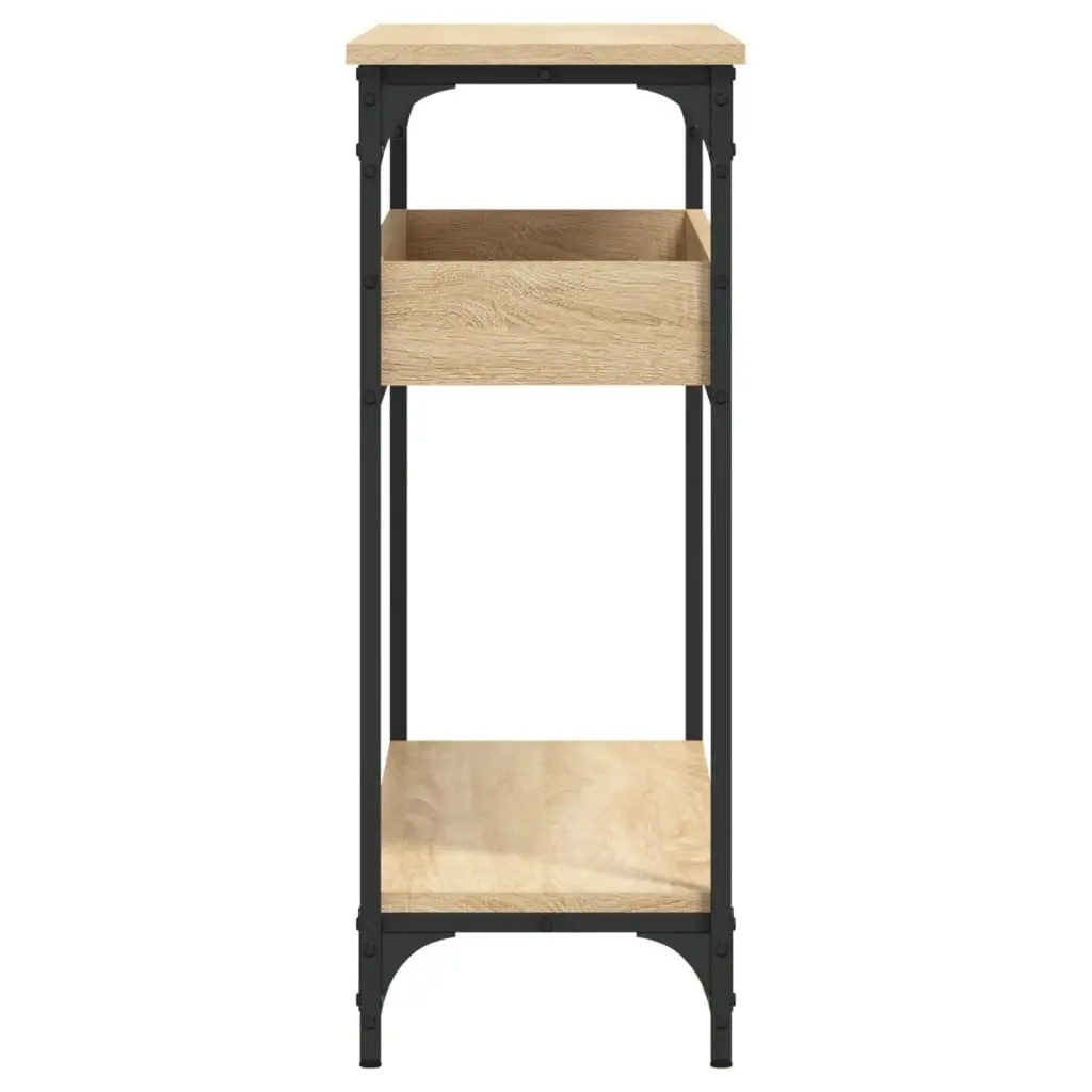 Console Table with Shelf Sonoma Oak Brown Engineered Wood Hallway Entryway