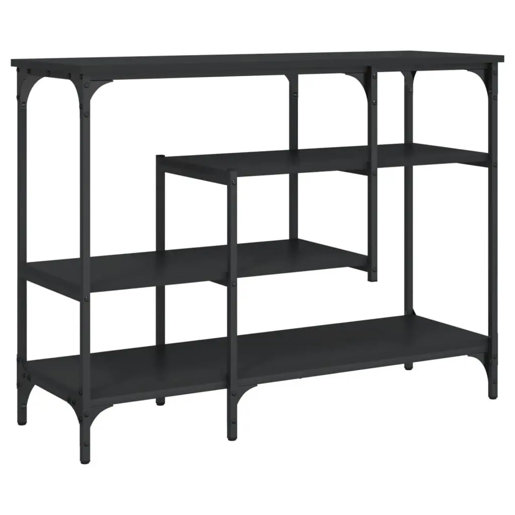 Console Table with Shelves Black Entryway Hallway Living Room Storage Accent