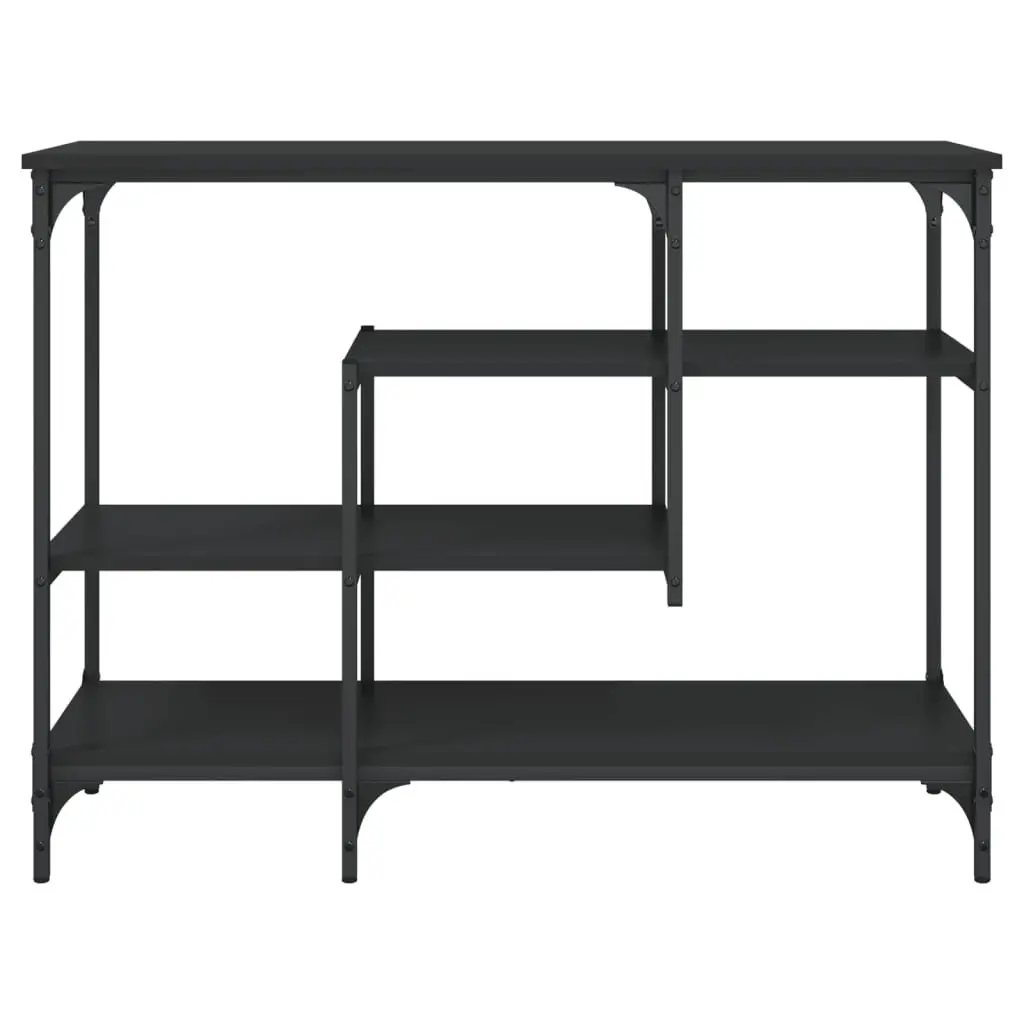 Console Table with Shelves Black Entryway Hallway Living Room Storage Accent