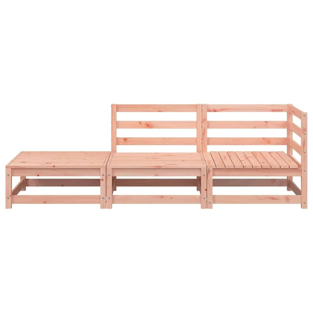 2-Seater Outdoor Garden Sofa with Footstool Solid Wood Patio Lounge
