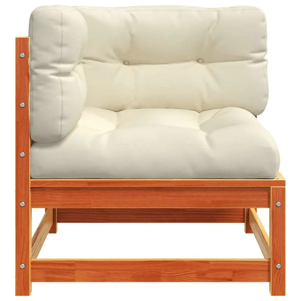 Outdoor Sectional Sofa Unit Garden 2 pcs Wax Brown Solid Wood Pine Modular