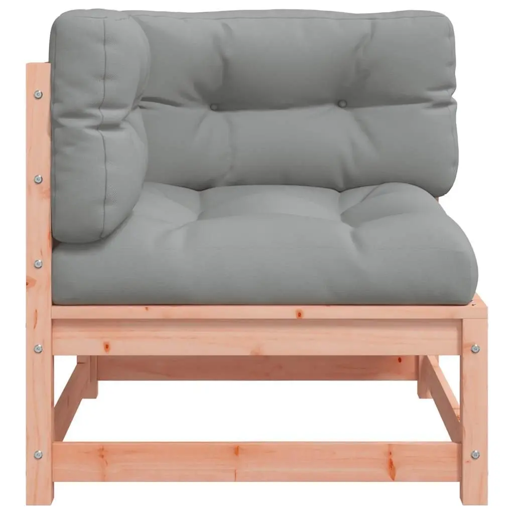 Outdoor Sectional Sofa 2 pcs Corner Garden Seating Brown Wood Patio Furniture