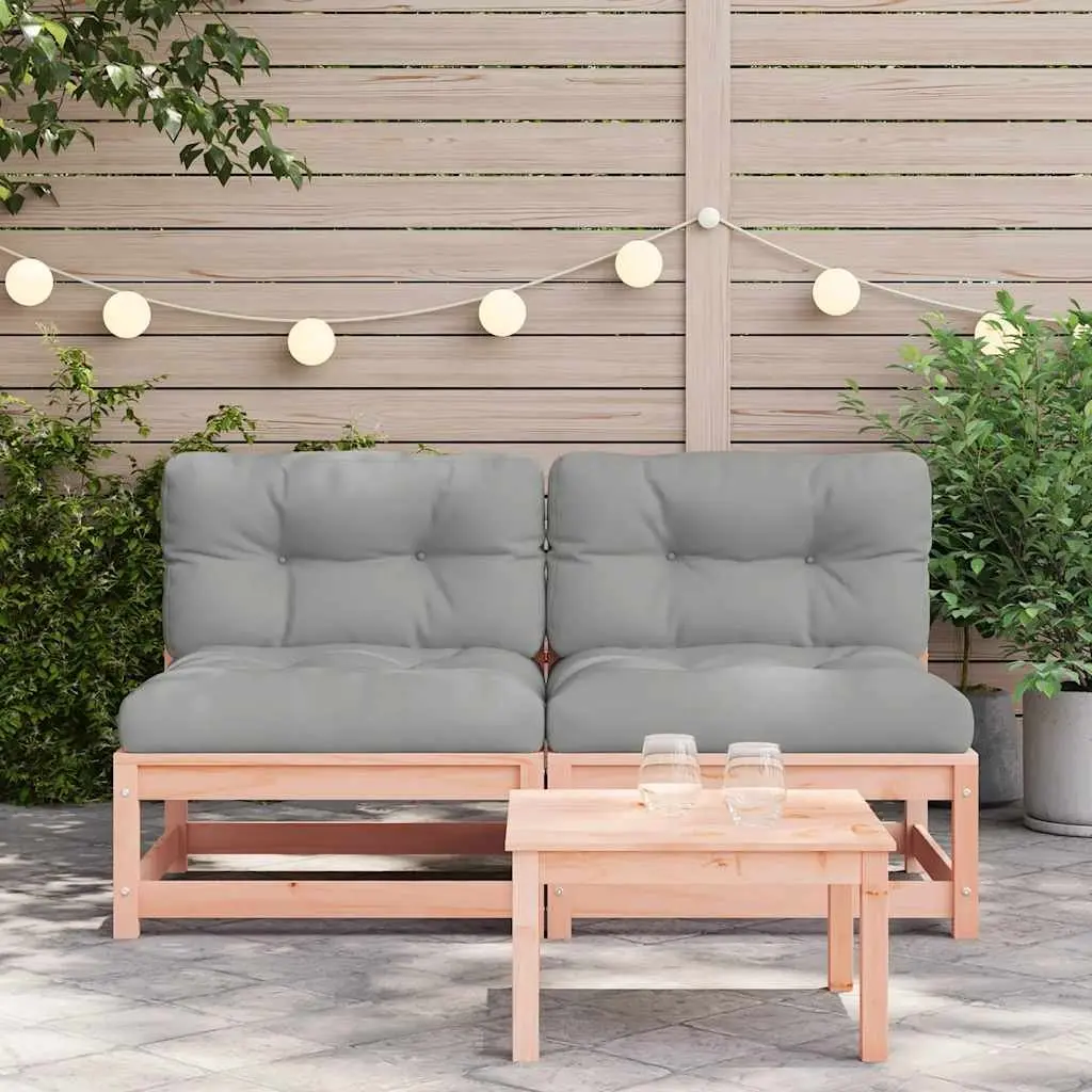Outdoor Sectional Sofa Unit Armless 2pcs with Cushions Garden Patio Seating