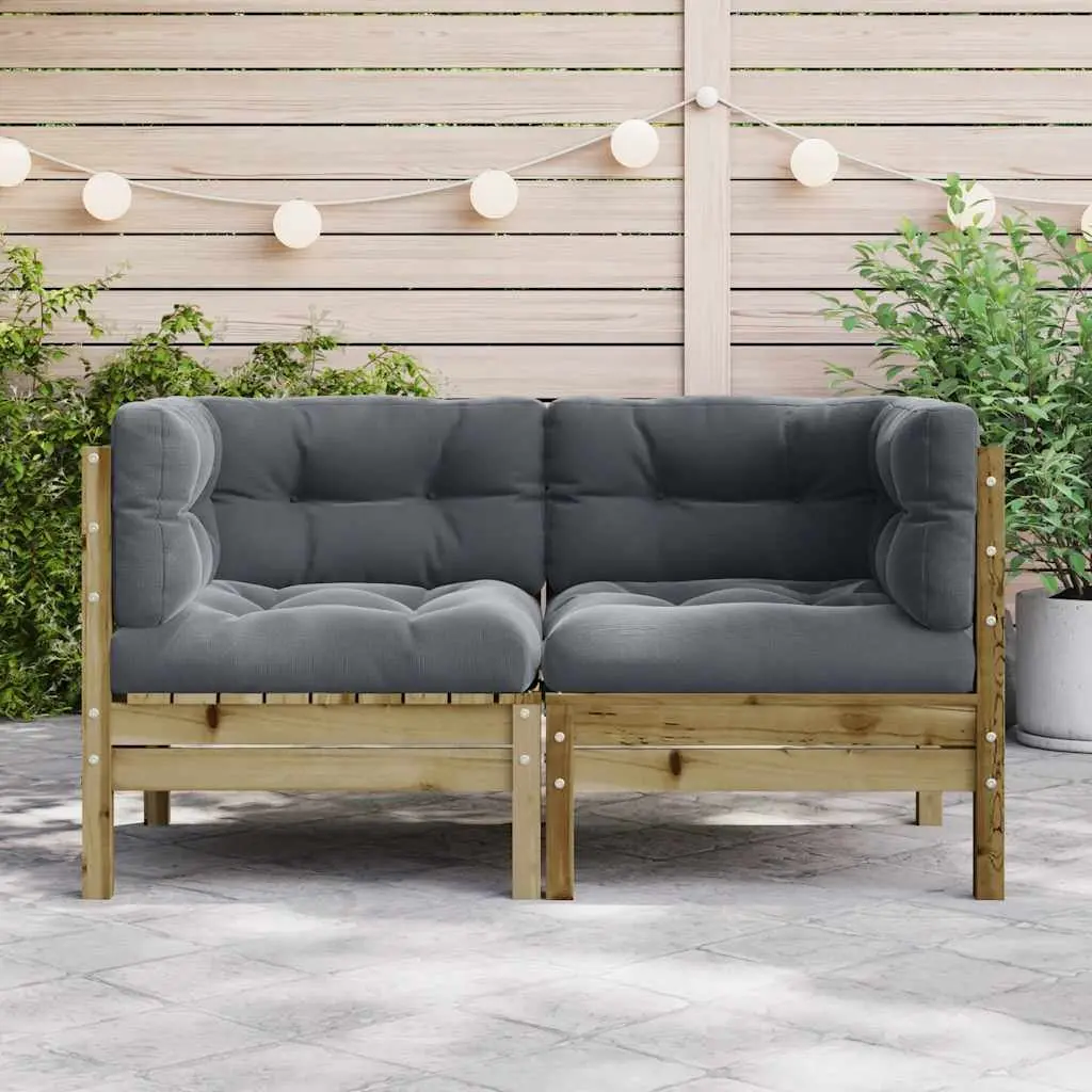 Outdoor Corner Sectional Sofa 2 Piece Set for Garden Patio Brown