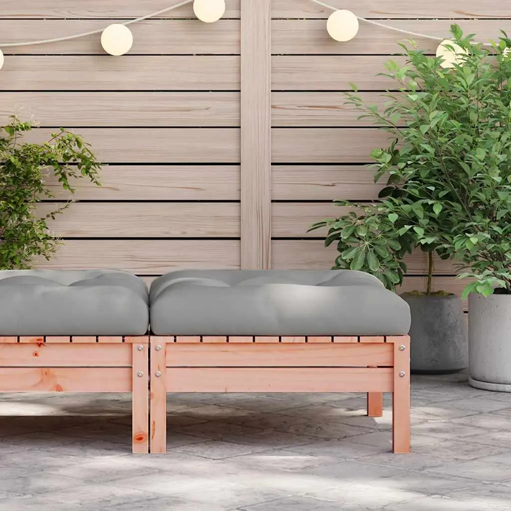 Garden Footstool Outdoor Use Solid Wood with Cushion Brown