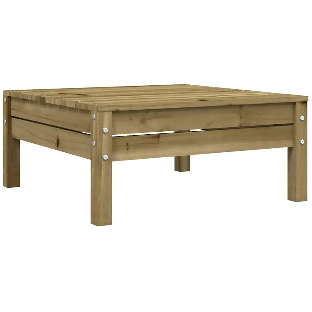 Garden Footstool Ottoman with Cushion Outdoor Patio Seating Wooden Brown