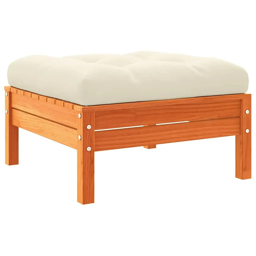 Outdoor Garden Footstools 2 pcs Solid Wood Pine Patio Ottoman Size