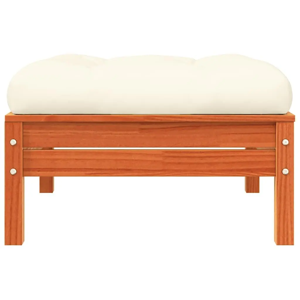 Outdoor Garden Footstools 2 pcs Solid Wood Pine Patio Ottoman Size