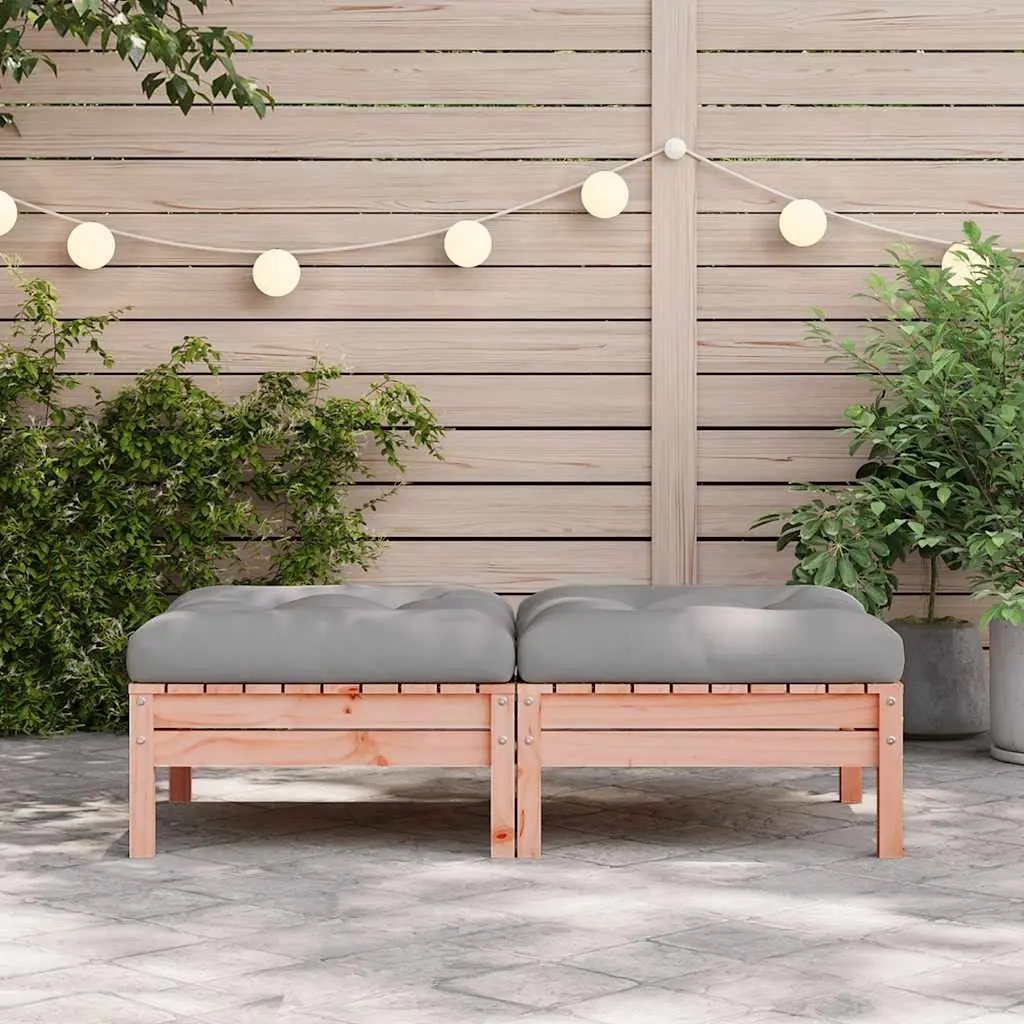 Outdoor Footstools for Garden Patio 2 Piece with Cushions