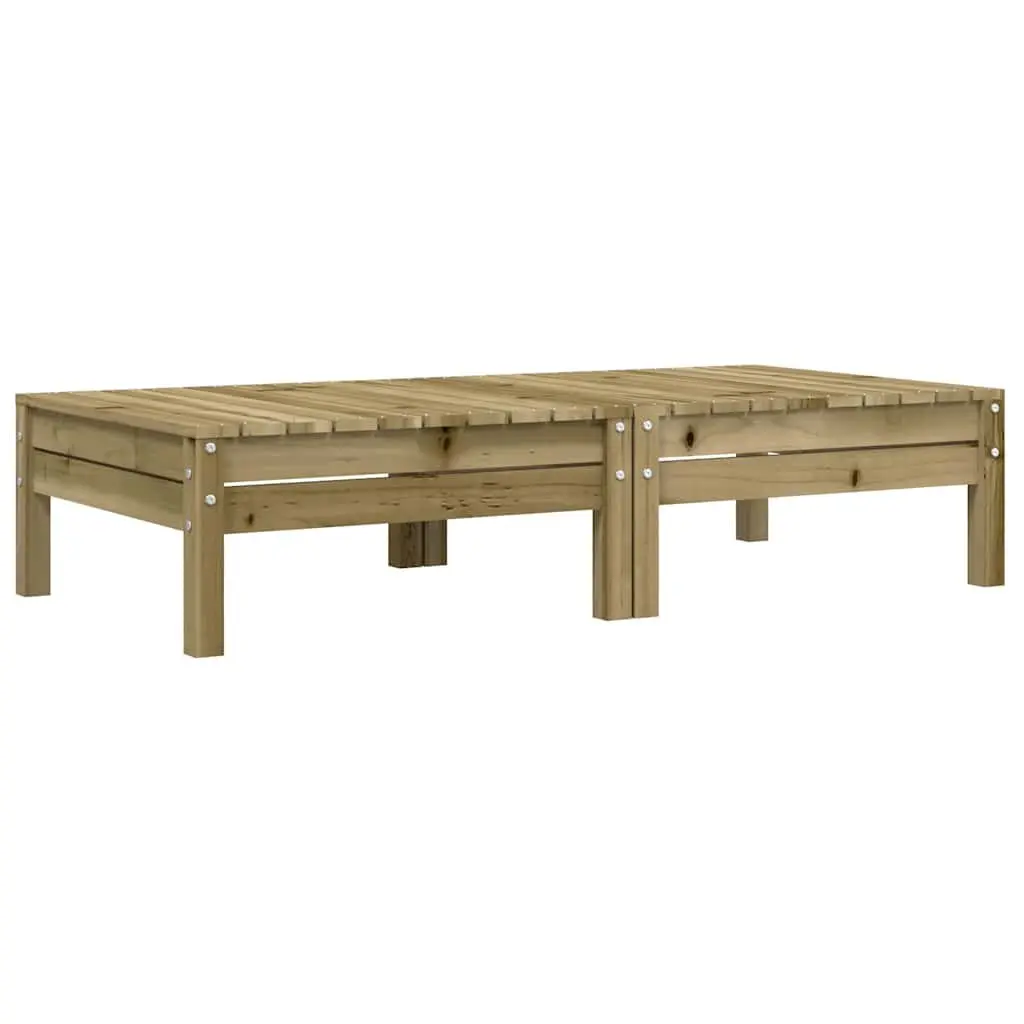 Outdoor Garden Footstools 2 Pieces Solid Wood Patio Ottoman with Cushions