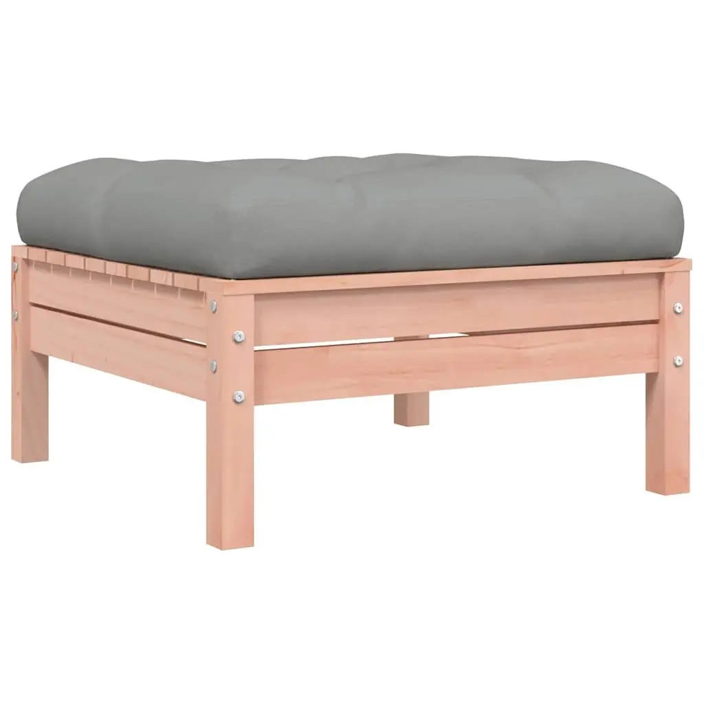 3-Seater Outdoor Garden Sofa with Cushions and Footstool Brown