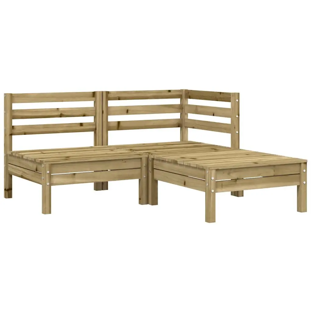 Wooden Garden Sofa for Outdoor Use with Cushions and Footstool Brown